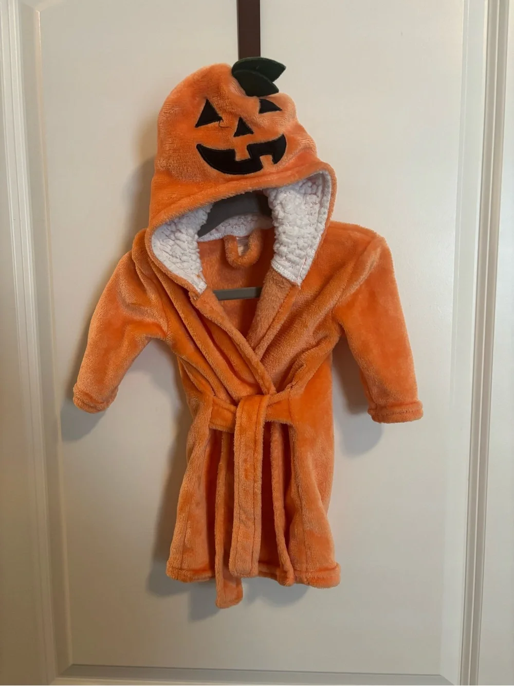 Modern Baby Bath Robe Pumpkin Fluffy Hooded Halloween 0-9 Months